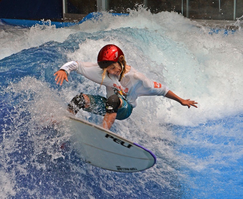 Robbie Goodwin at Surfs Up NH on the American Wave Machines SurfStream | Surf Park Central